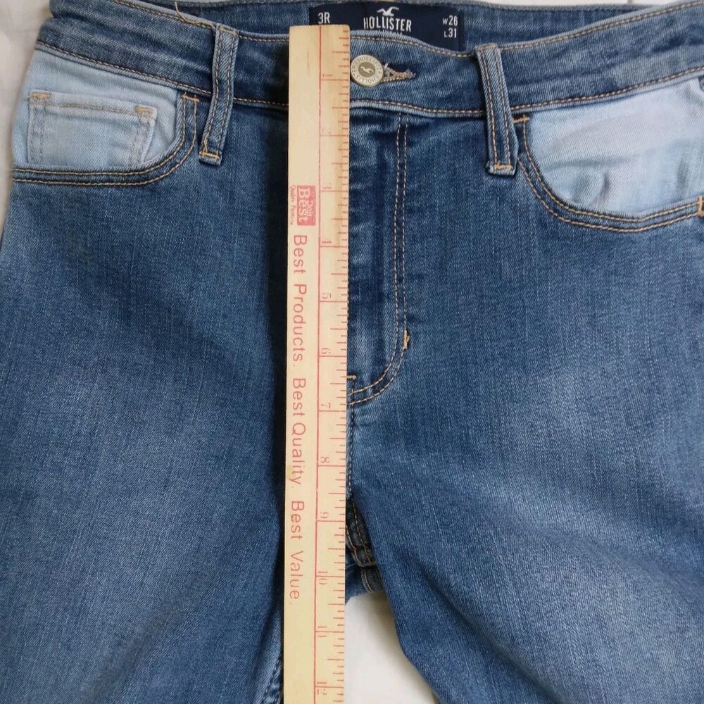 Hollister High Rise Vintage Flare Blue Jeans Patchwork Hippie Festival Women's 3 - Picture 7 of 13